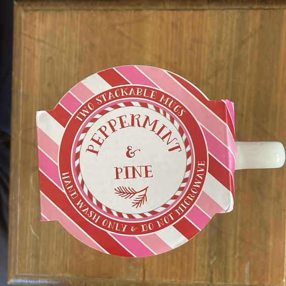 Peppermint & Pine Set of2 Christmas Naughty Nice Pink White Shiny Red Lettering - Picture 5 of 6